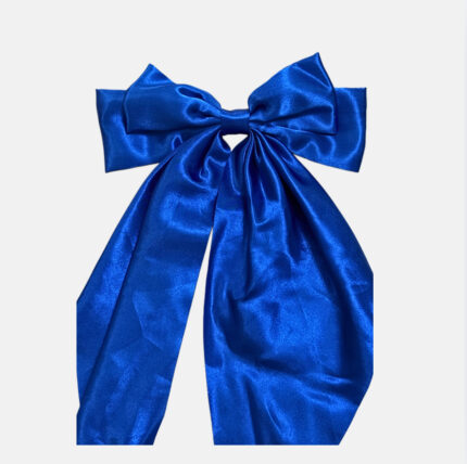 LACİVERT SATEN KUMAŞ UZUN KURDELE TOKA