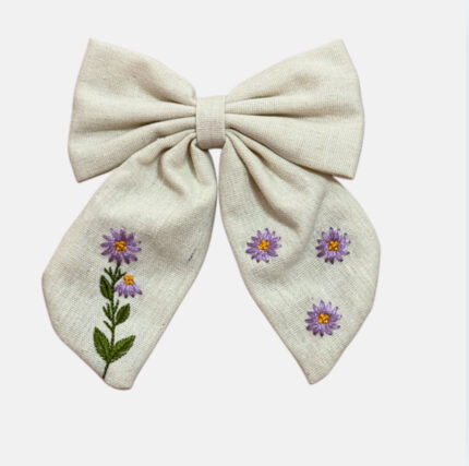 KETEN MOR PAPATYA DESENLİ KISA KURDELE TOKA