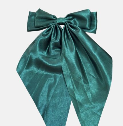 YEŞİL SATEN KUMAŞ UZUN KURDELE TOKA